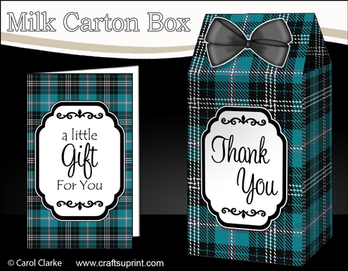 3D Tartan Milk Carton Treat Box Mini Kit