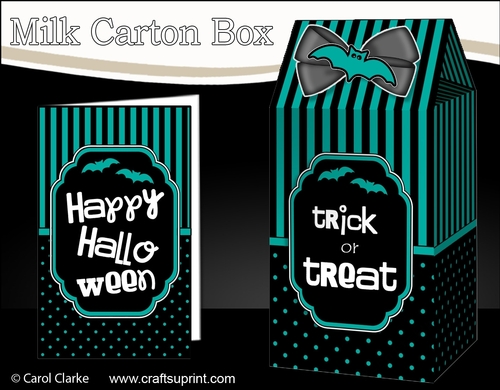 3D Halloween Spots & Stripes Milk Carton Treat Box