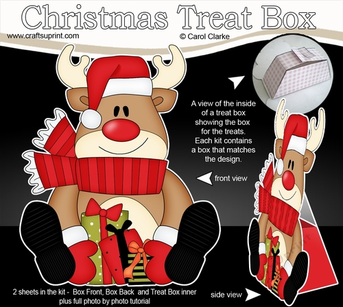 3D Christmas Treat Box Gift Set Mini Kit - Rudolph has Presents