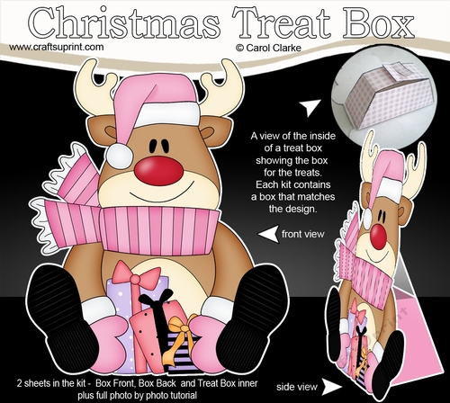 3D Christmas Treat Box Gift Set Mini Kit - Rudolph has Presents