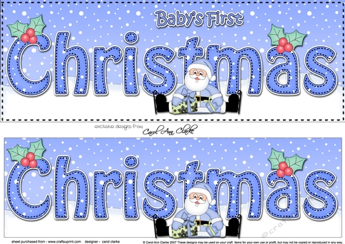 Large DL BABYS 1st CHRRISTMAS 3D decoupage 