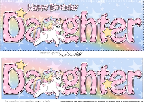 Large DL Happy Birthday DAUGHTER 3D decoupage