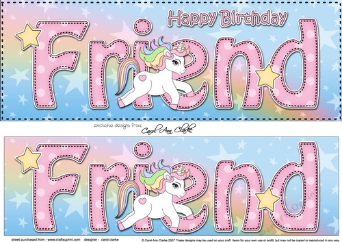Large DL Happy Birthday FRIEND 3D decoupage