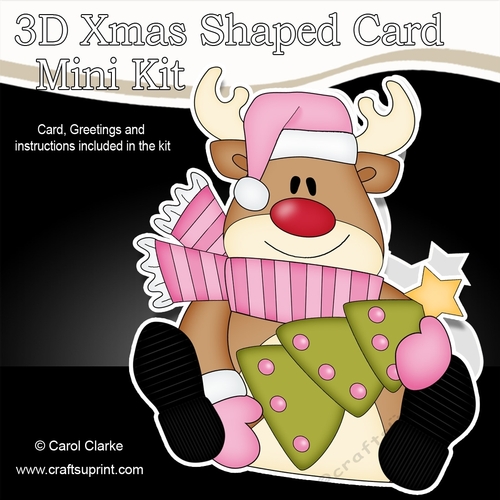 3D Shaped Christmas Card Kit - Rudolph has an Xmas Tree