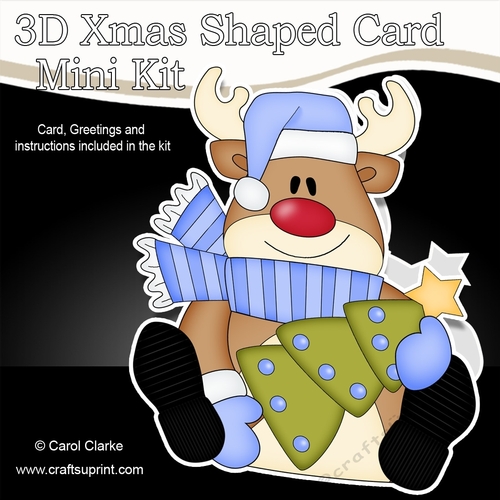 3D Shaped Christmas Card Kit - Rudolph has an Xmas Tree