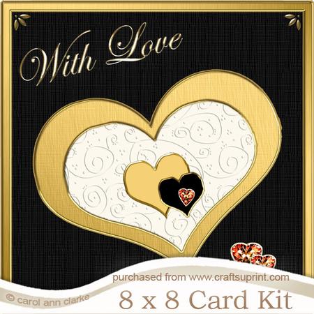 8 x 8 Elegant Hearts Kit with 3D Decoupage