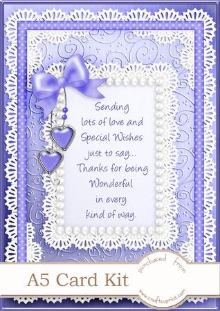 A5 Special Wishes Lace and Pearls Kit with 3D Decoupage