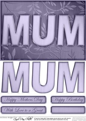 A5 Elegant Metallic Words Quick Card with 3D Decoupage