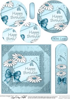 Daisies on Metallic Lace Quick Card with Circle Pyramage