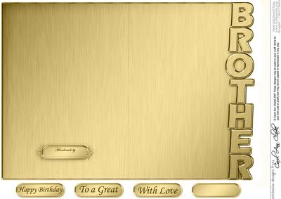 5 x 7 Elegant Metallic Brother Shaped Card