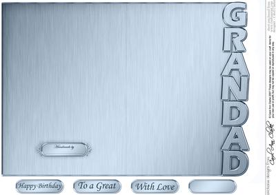 5 x 7 Elegant Metallic Grandad Shaped Card