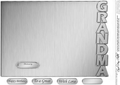 5 x 7 Elegant Metallic Grandma Shaped Card