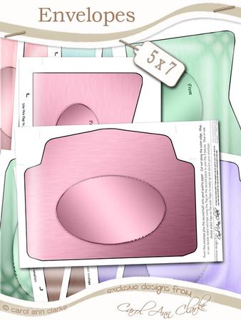 Elegant Metallic Shaped Cards Matching 5 x 7 Envelope Kit