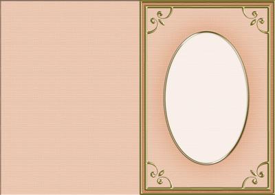 A5 'gold Metallic Frame' Card Front or Insert