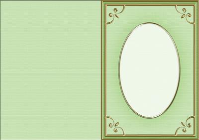 A5 'gold Metallic Frame' Card Front or Insert