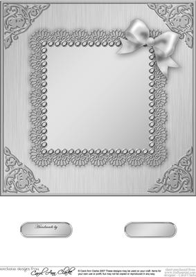 8 x 8 Metallic Lace and Bow Card Front