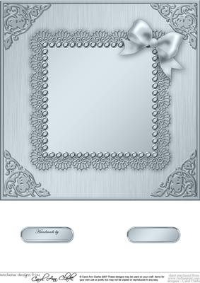 8 x 8 Metallic Lace and Bow Card Front