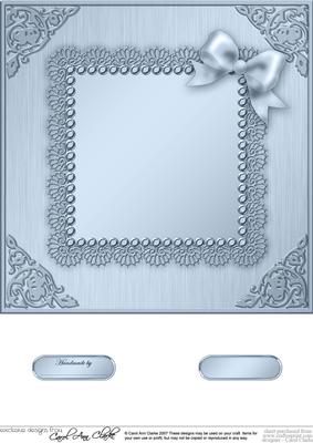 8 x 8 Metallic Lace and Bow Card Front