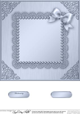 8 x 8 Metallic Lace and Bow Card Front