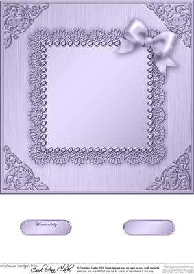 8 x 8 Metallic Lace and Bow Card Front