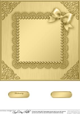 8 x 8 Metallic Lace and Bow Card Front