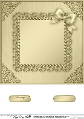 8 x 8 Metallic Lace and Bow Card Front