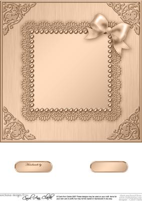 8 x 8 Metallic Lace and Bow Card Front