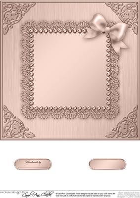 8 x 8 Metallic Lace and Bow Card Front