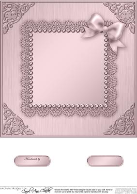 8 x 8 Metallic Lace and Bow Card Front