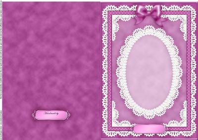 A5 Pearls, Lace and Ribbon Plain Card Base