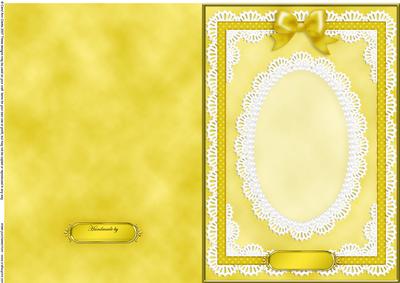 A5 Pearls, Lace and Ribbon Plain Card Base