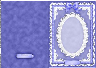 A5 Pearls, Lace and Ribbon Plain Card Base