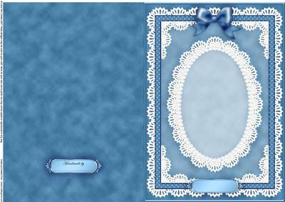 A5 Pearls, Lace and Ribbon Plain Card Base