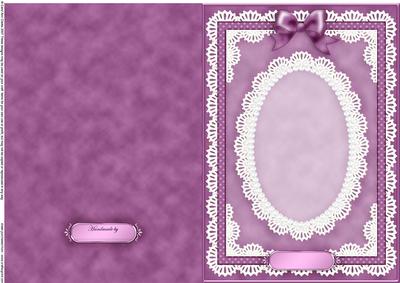 A5 Pearls, Lace and Ribbon Plain Card Base