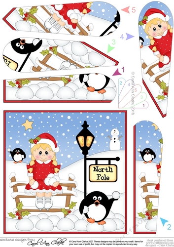 Christmas Girl is at the North Pole Fan Pyramage Topper