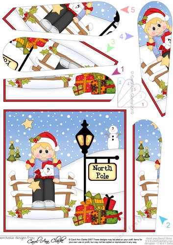 Christmas Girl is at the North Pole Fan Pyramage Topper