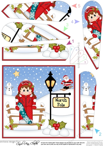 Christmas Girl is at the North Pole Fan Pyramage Topper