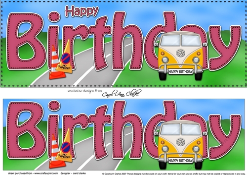 Large DL HAPPY BIRTHDAY 3D decoupage