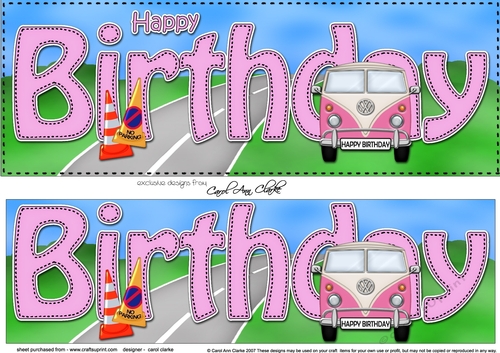 Large DL HAPPY BIRTHDAY 3D decoupage