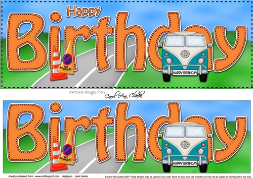 Large DL HAPPY BIRTHDAY 3D decoupage