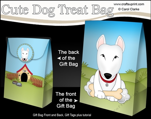 3D Gift Bag Mini Kit - Cute Little English Bull Dog Terrier Countess