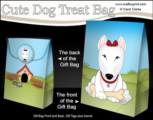 3D Gift Bag Mini Kit - Cute Little English Bull Dog Terrier Earl