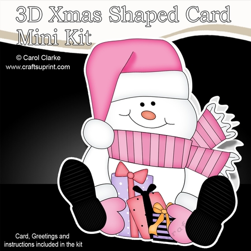 3D Shaped Christmas Card Kit - Snowman Oli has Xmas Presents