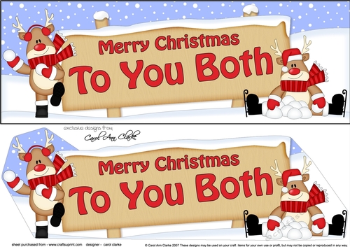 large DL Merry Christmas TO YOU BOTH with Rudolph insert