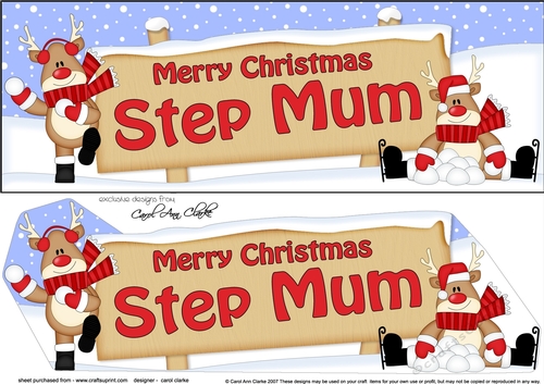 large DL Merry Christmas STEP MUM with Rudolph insert