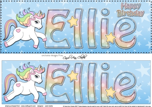Large DL Happy Birthday ELLIE 3D decoupage