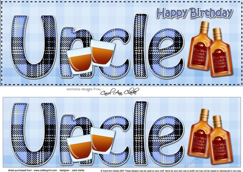 Large DL Happy Birthday UNCLE 3D decoupage