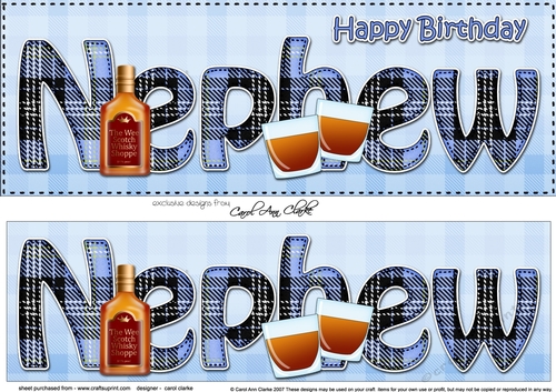 Large DL Happy Birthday NEPHEW 3D decoupage