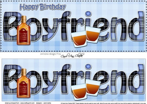 Large DL Happy Birthday BOYFRIEND 3D decoupage