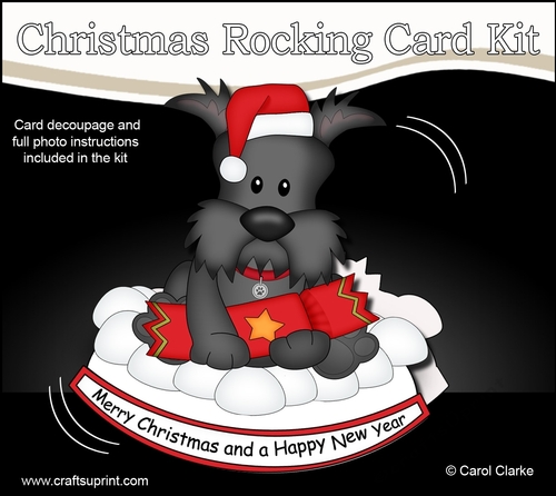 3D Shaped Rocking Christmas Card Mini Kit - Little Scottie Dog